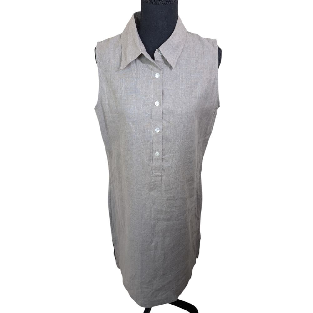 Valerie Stevens Vintage Dress Pure 100% Linen Coastal Classic Large